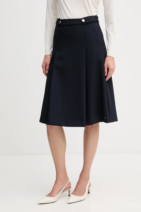 Tommy Hilfiger spódnica z elastanem granatowy WW0WW48263