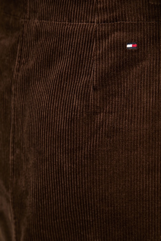 Menčestrová sukňa Tommy Hilfiger hnedá WW0WW46649