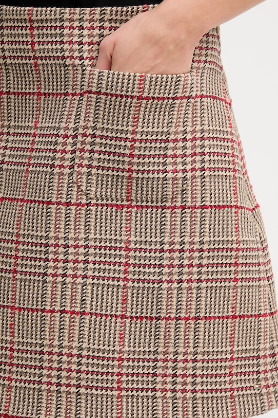 Tommy Hilfiger spódnica z domieszką wełny brązowy WW0WW48265