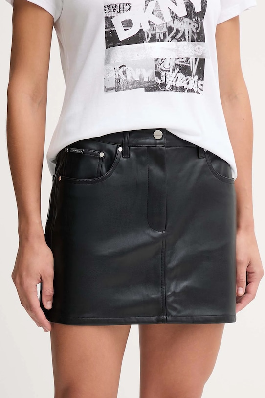 Calvin Klein Jeans fustă uni negru LV044D622G