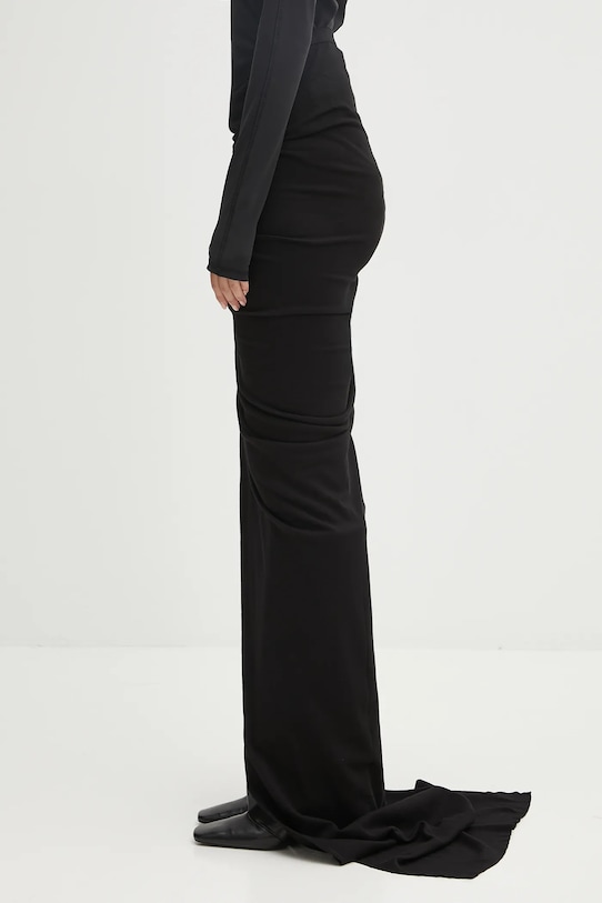 Rick Owens DRKSHDW spódnica bawełniana Soft Edfu Long DS02E7337.JDB czarny AW25