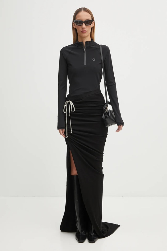 Rick Owens DRKSHDW spódnica bawełniana Soft Edfu Long DS02E7337.JDB czarny