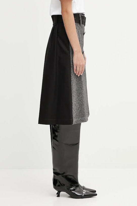 Vlněná sukně Andersson Bell Whitney Trench Pleats černá apa848w