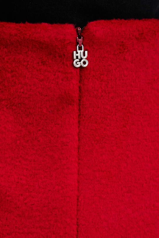 Sukňa s prímesou vlny HUGO červená 50547637