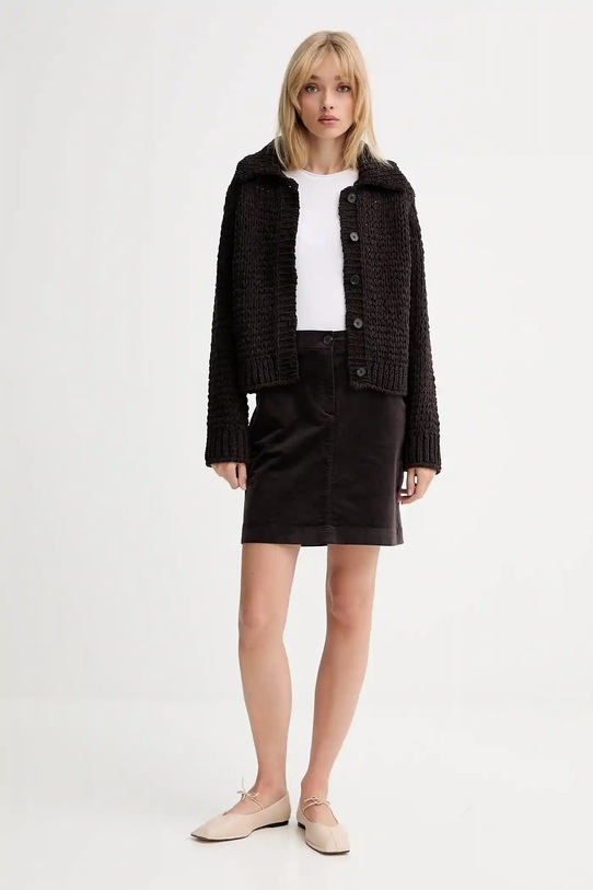 Marc O'Polo fustă din velur 508103420087 maro AW25