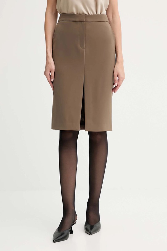 Φούστα ISABELLE BLANCHE με ελαστάν καφέ IS25FW.G052.T001