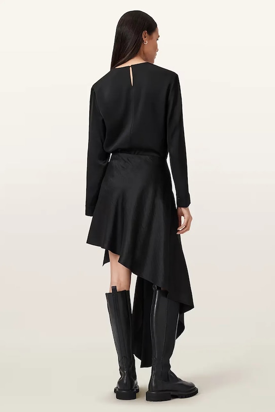 AllSaints fustă SAMI W014RD negru