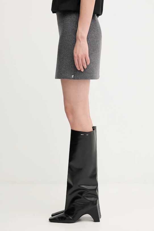 Вълнена пола Sportmax POGGIO 2522106022600 сив AW25