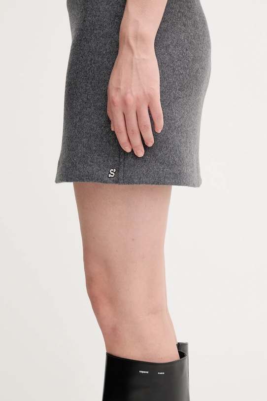 Sportmax spódnica wełniana POGGIO szary 2522106022600