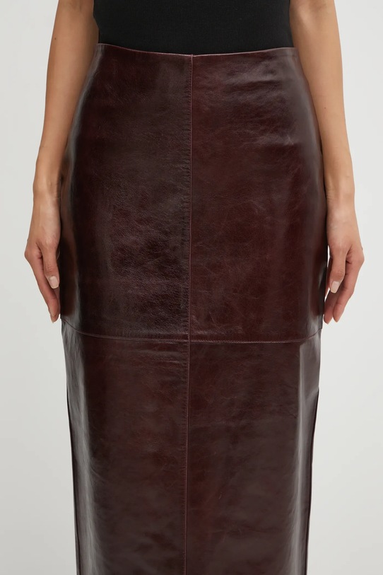 Kožená sukňa Sportmax AFA burgundské 2522406022600