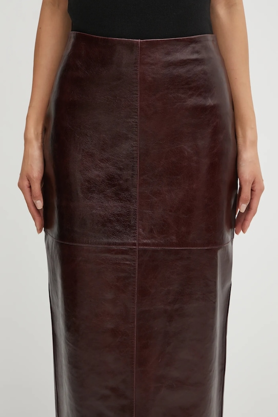 Kožená sukně Sportmax AFA burgundské 2522406022600