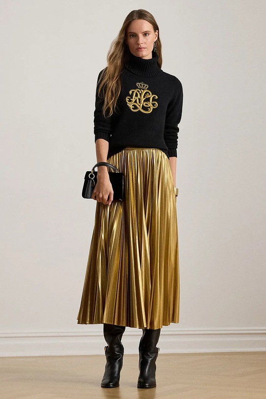 Lauren Ralph Lauren spódnica midi złoty 200P03432