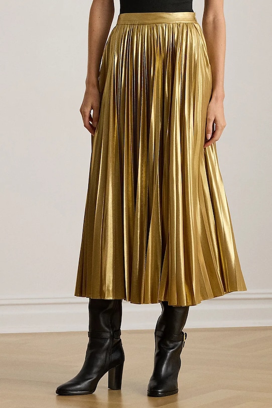 Lauren Ralph Lauren spódnica 200P03432 złoty AW25