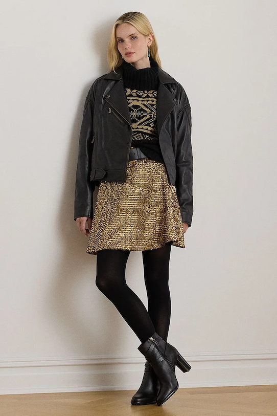 Lauren Ralph Lauren spódnica koktajl złoty 200979905