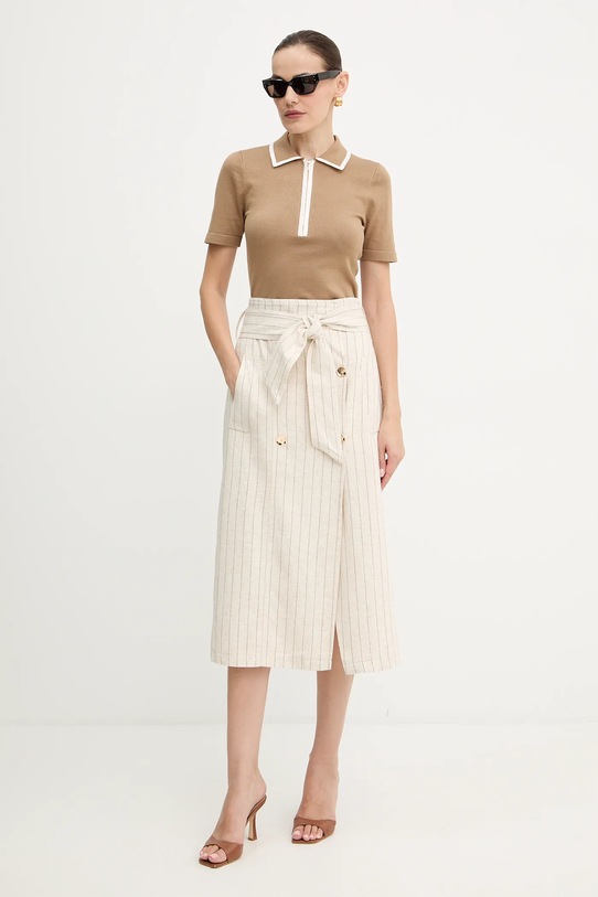Plátěná sukně Morgan JRIZ.F béžová AW25