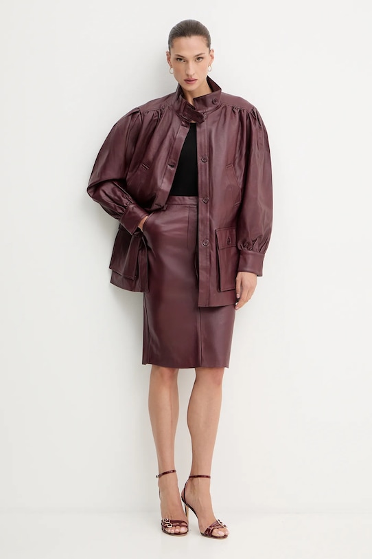 Bardot spódnica 59679SB4 bordowy AW25