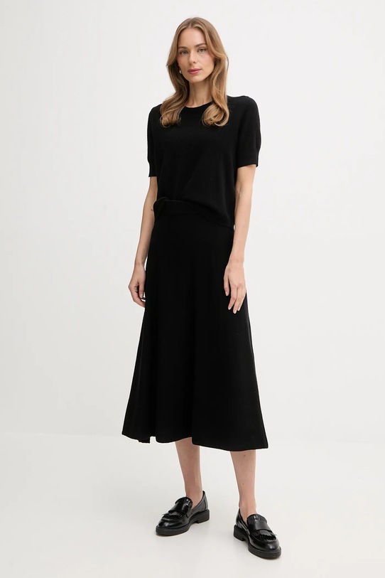 United Colors of Benetton spódnica z dodatkiem wełny 1444D002B czarny AW25