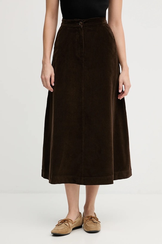 United Colors of Benetton spódnica bawełniana bawełna brązowy 494BD0058