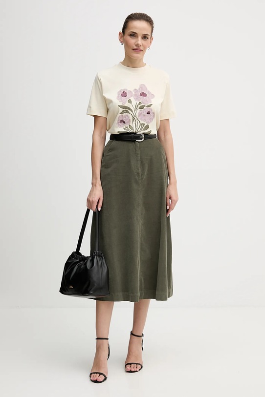 United Colors of Benetton fustă din bumbac 494BD0058 verde AW25