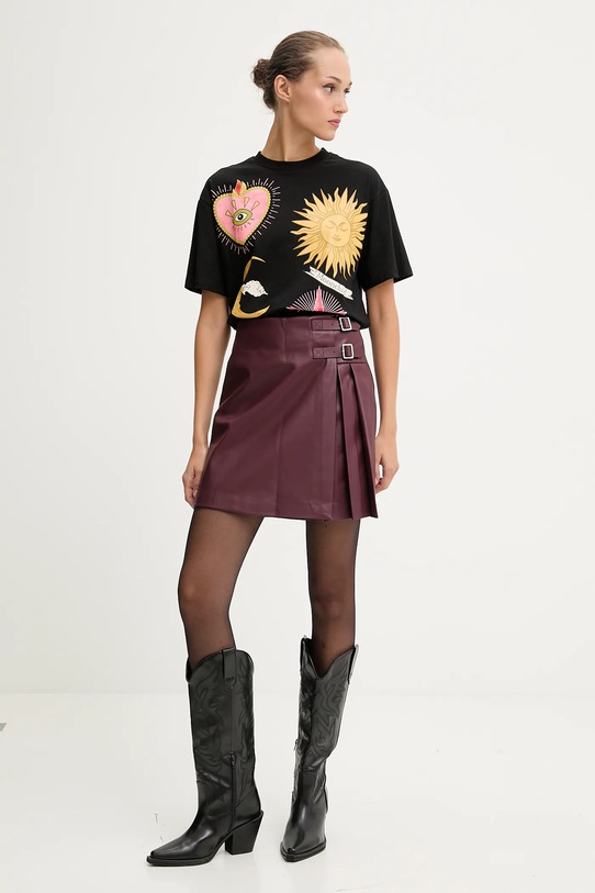 Never Fully Dressed spódnica NFDSK722 bordowy AW25