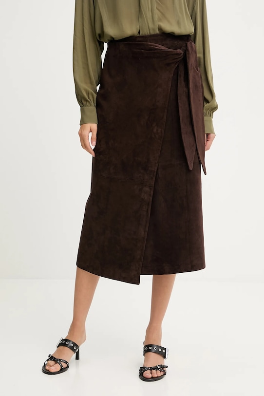 Never Fully Dressed spódnica zamszowa casual brązowy NFDSK724