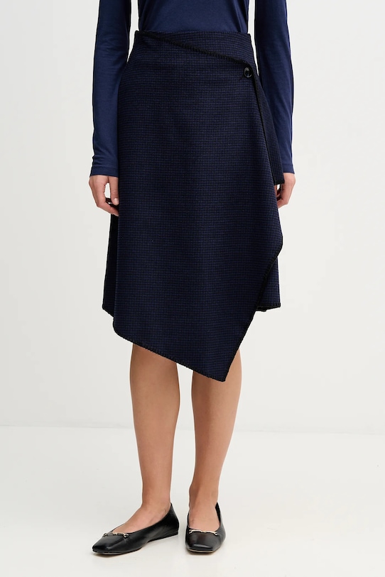 Sisley spódnica z domieszką wełny casual granatowy 41JML0036