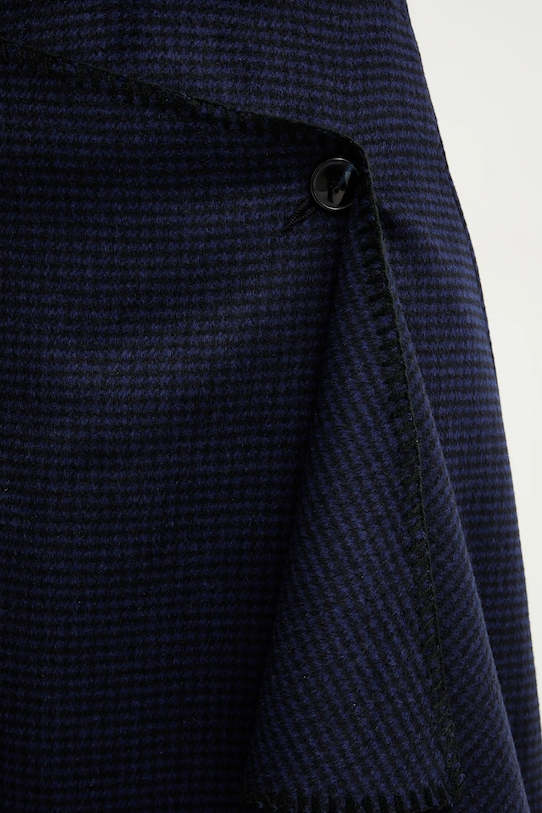 Sisley fustă din amestec de lână bleumarin 41JML0036