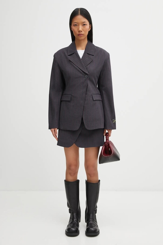 GANNI spódnica Stretch Stripe Tailoring W0711 szary