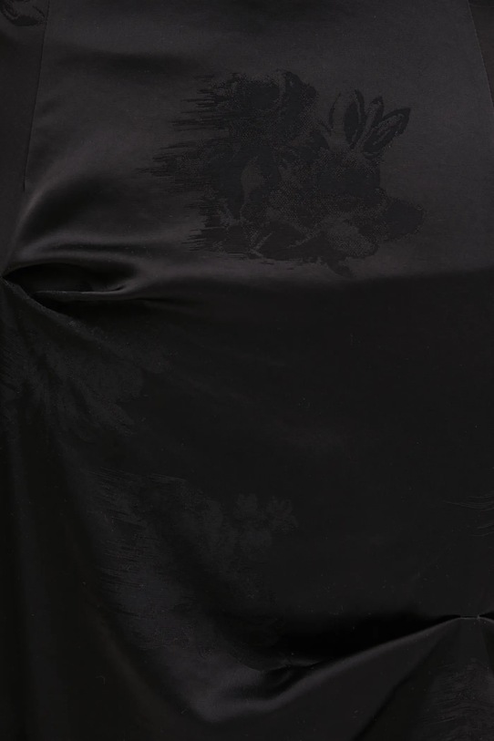 GANNI spódnica Fluid Satin Jacquard Tuck Detail Long czarny W0997