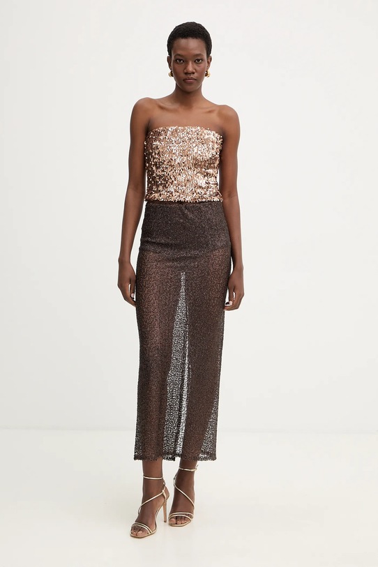 Haveone spódnica GGE.P123 brązowy AW25