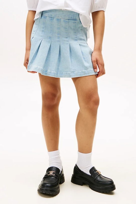 Dziewczynka Tommy Hilfiger spódnica jeansowa dziecięca KG0KG08743.9BYA niebieski