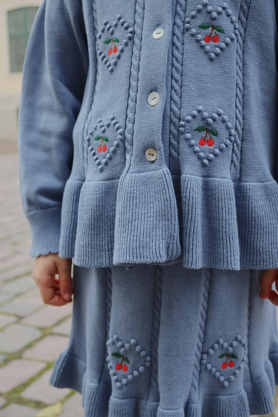 Konges Sløjd gonna di cotone bambina SOLEIL KNIT SKIRT GOTS KS103982.9BYA blu