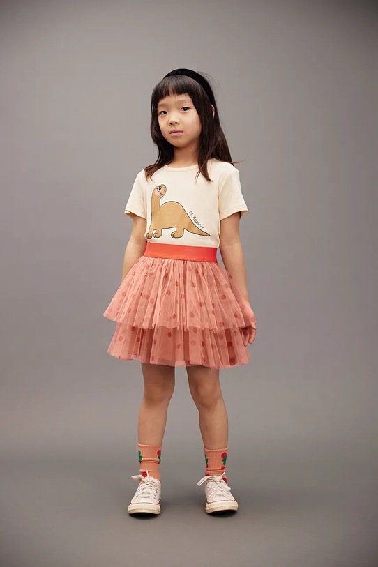 Mini Rodini spódnica dziecięca rozkloszowany różowy 25730134