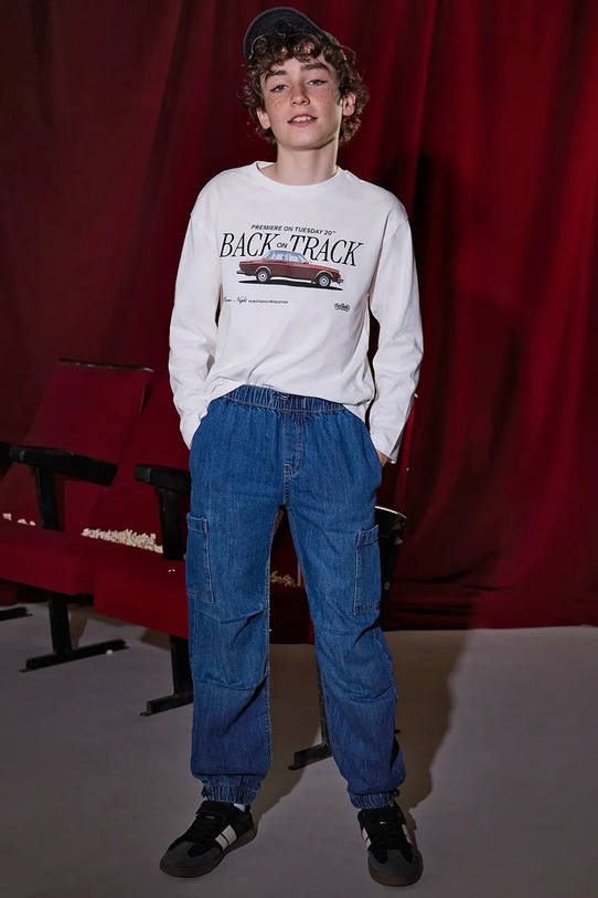 Mayoral jeansy dziecięce denim cargo niebieski 7564.7C.Junior.9BYA