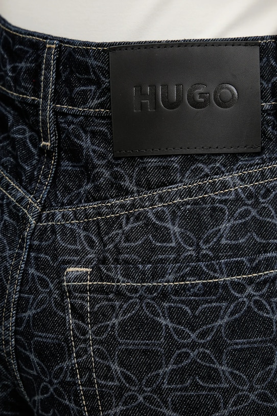 Bavlněné džíny HUGO námořnická modř 50541522