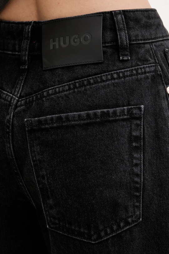 HUGO jeansy bawełniane czarny 50544027