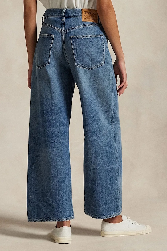 Bavlnené rifle Polo Ralph Lauren Wd Lg Crp Ankle Wide 211969377 modrá AW25