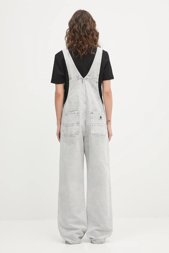 Odzież Carhartt WIP ogrodniczki jeansowe W' Bib Overall Straight I035572.895F szary