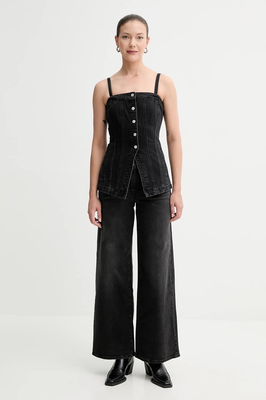 Levi's jeansy 728 HR WIDE LEG 0039B czarny AW25