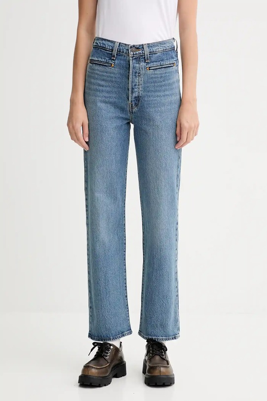Džíny Levi's RIBCAGE FL WESTERN modrá 001UT