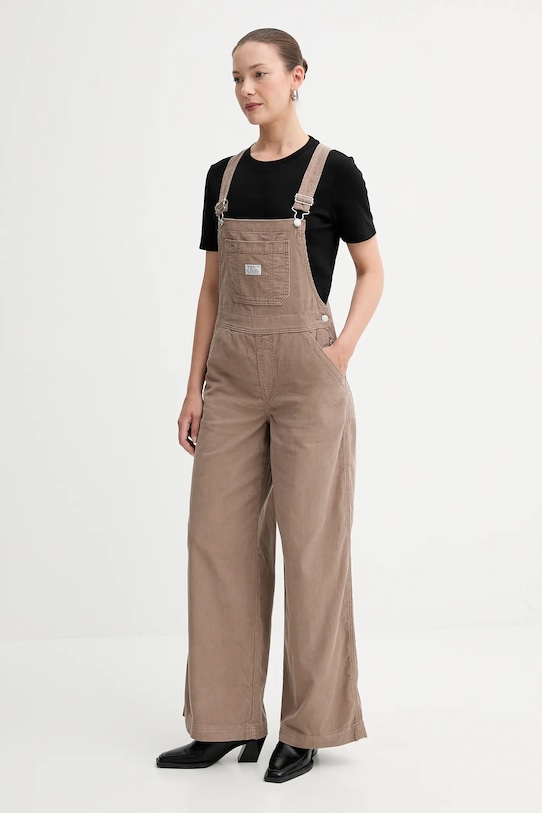 Παντελόνι εργασίας Levi's XL OVERALL 001V0.0008 καφέ AW25