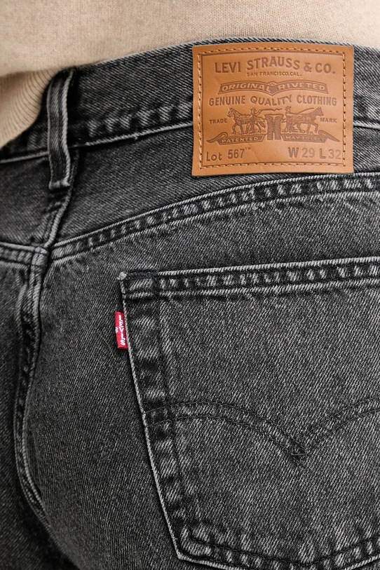 Levi's jeansy bawełniane 567™ RELAXED FLARE szary A8630.0007