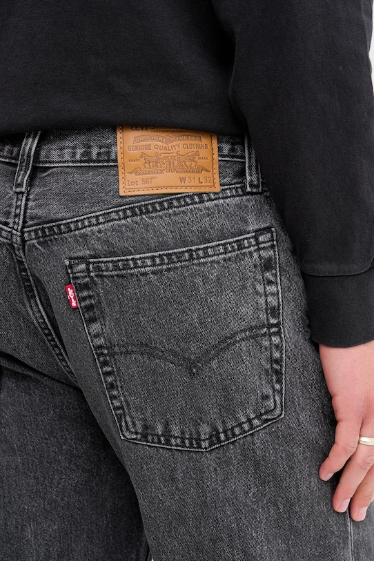 Levi's jeansy bawełniane 567™ RELAXED FLARE szary A8630.0007