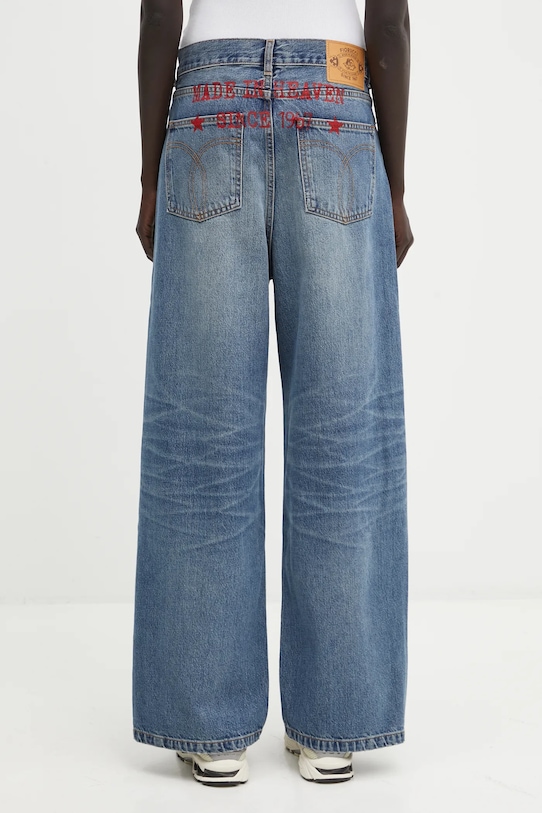 Odzież Fiorucci jeansy Made in Heaven Print Baggy W02FPDJE458DN03DN02 granatowy