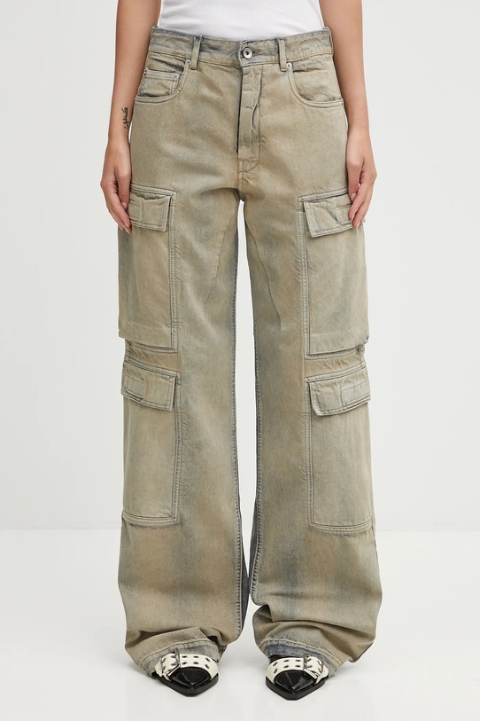 Rick Owens DRKSHDW jeansy bawełniane Double Cargo beżowy DS02E7308.DMP