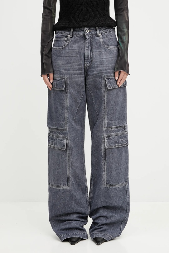 Bavlnené rifle Rick Owens DRKSHDW Double Cargo modrá DS02E7308.DGY