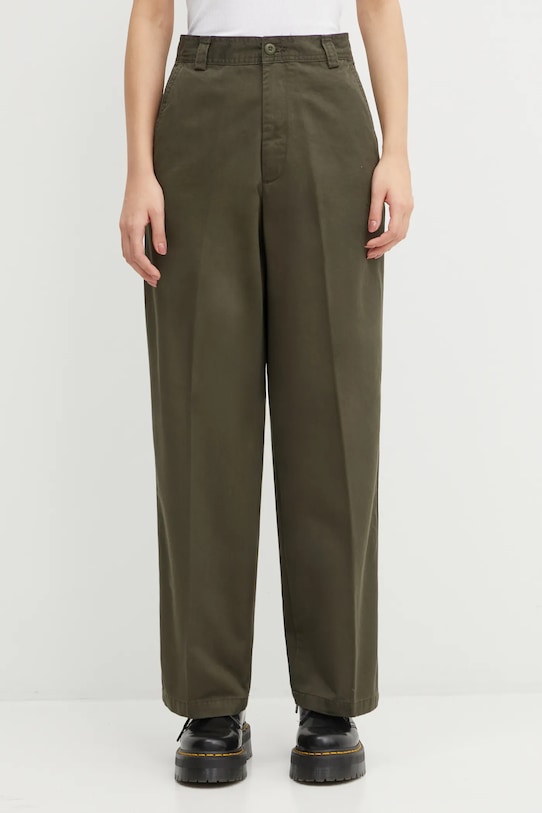 Хлопковые брюки Carhartt WIP W' Novi Pant гладкий зелёный I035683.6306