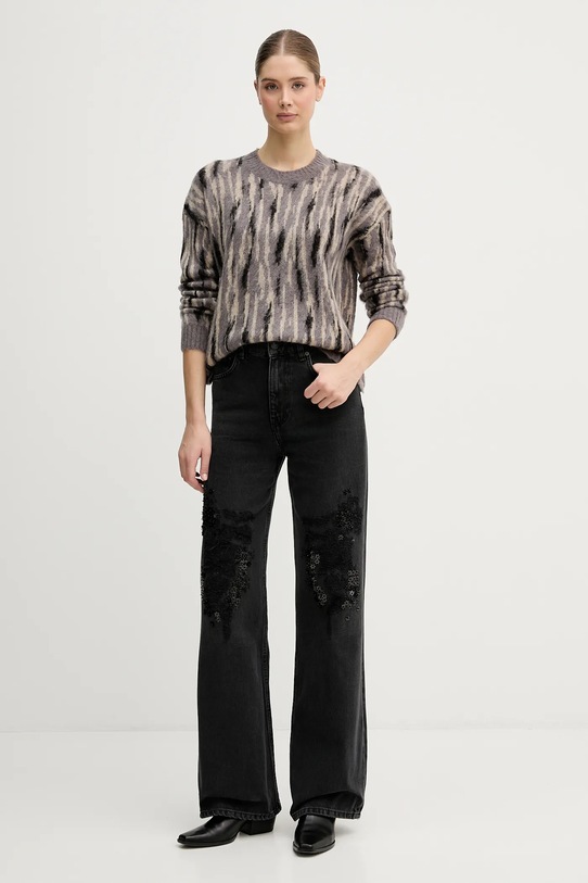 Sisley jeansy 4YDCLE04X czarny AW25