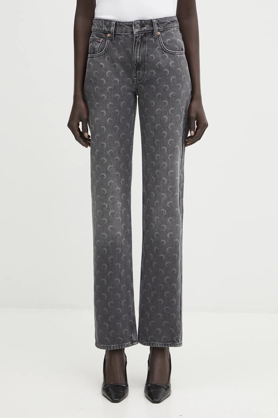 Marine Serre jeansy Moon Laser Grey Wash Denim Straight szary WPA128BCDEN0006