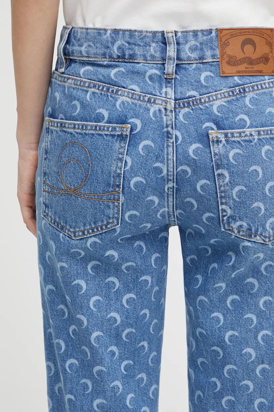 Marine Serre jeansy Moon Laser Denim Straight niebieski WPA128BCDEN0002